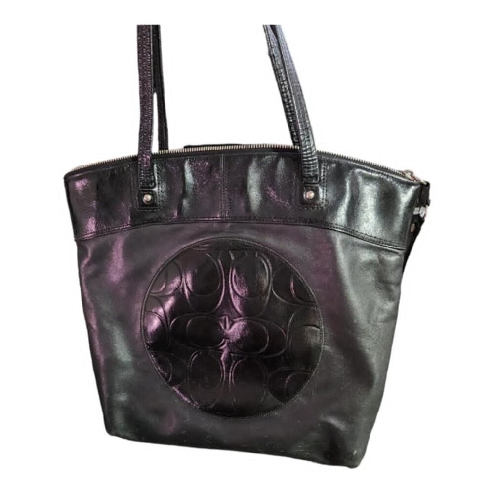 Coach F18336 Laura Signature Embossed Leather Tote Bag